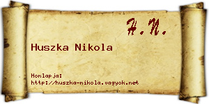 Huszka Nikola névjegykártya